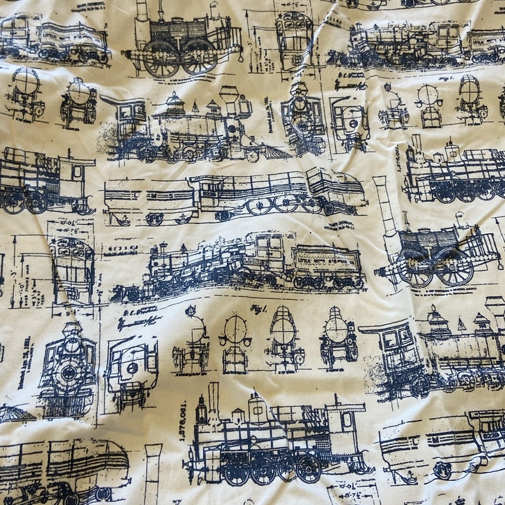 Restoration Hardware train crib sheet